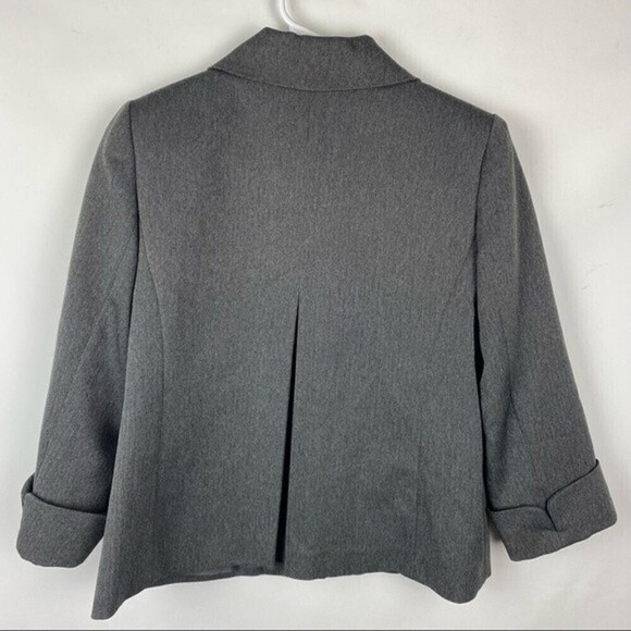 Giorgio Sant' Angelo Blazer Womens Size 6 Petite Gray Button Front 3/4 Sleeve - Picture 3 of 10